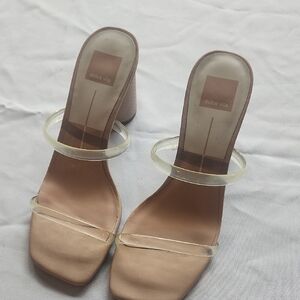 Dolce Vita Nude Heels with Clear Straps